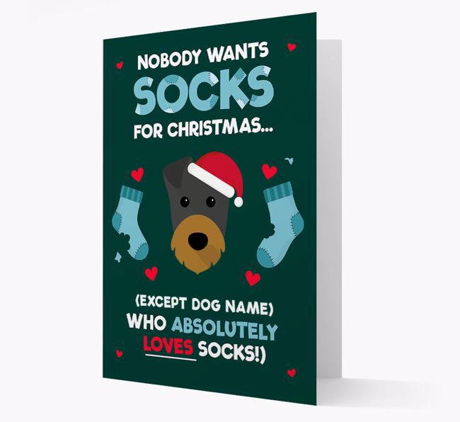 'Nobody Wants Socks for Christmas' - Personalised {breedFullName} Christmas Card